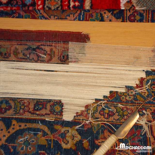 Teppichrestauration – Fehlende Kettfäden